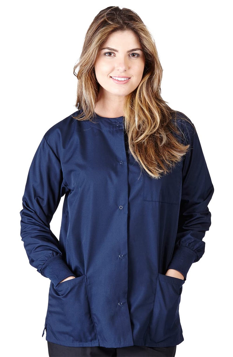 Natural Uniforms سترة فرك دافئة من يونيفورمات طبيعية - أزرق داكن - 4X - كبير جداً - Image 1
